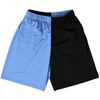 Blue Carolina And Black Quad Color Lacrosse Shorts Made In USA by Tribe Lacrosse