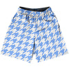 Blue Carolina And White Houndstooth Basketball Practice Shorts Made In USA by Tribe Lacrosse