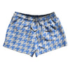 Blue Carolina And White Houndstooth 2.5" Swim Shorts Made In USA by Tribe Lacrosse