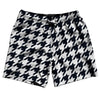 Blue Navy Almost Black And White Houndstooth Swim Shorts 7" Made In USA by Tribe Lacrosse