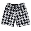 Blue Navy Almost Black And White Houndstooth 10" Swim Shorts Made In USA by Tribe Lacrosse