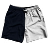 Blue Navy Almost Black And White Quad Color Swim Shorts 7" Made In USA by Tribe Lacrosse