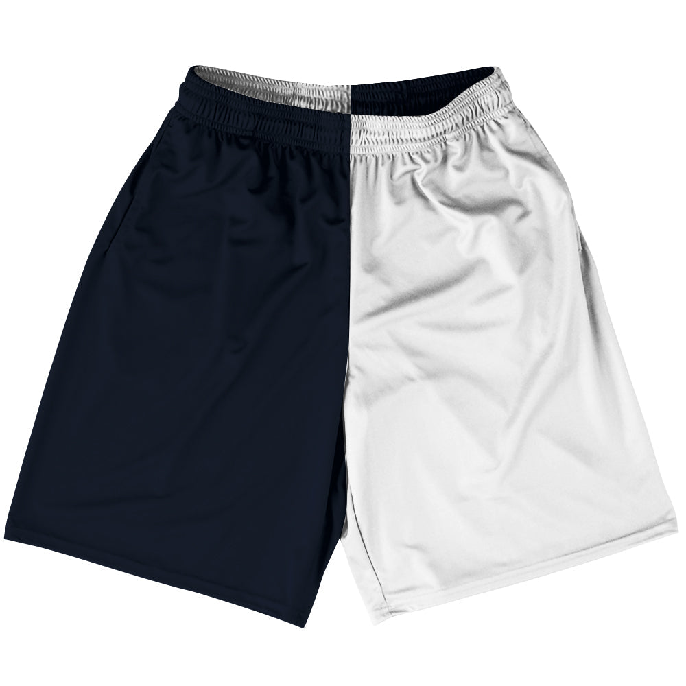 Blue Navy Almost Black And White Quad Color Lacrosse Shorts Made In USA by Tribe Lacrosse