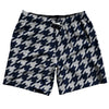 Blue Navy And Grey Medium Houndstooth Swim Shorts 7" Made In USA by Tribe Lacrosse