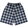 Blue Navy And Grey Medium Houndstooth Lacrosse Shorts Made In USA by Tribe Lacrosse