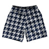 Blue Navy And Grey Medium Houndstooth Soccer Shorts Made In USA by Tribe Lacrosse
