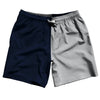 Blue Navy And Grey Medium Quad Color Swim Shorts 7" Made In USA by Tribe Lacrosse