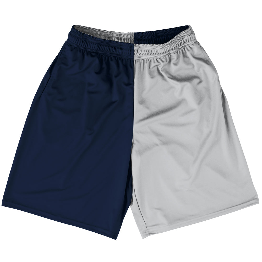 Blue Navy And Grey Medium And Black Quad Color Lacrosse Shorts Made In USA by Tribe Lacrosse