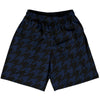 Blue Navy And Black Houndstooth Basketball Practice Shorts Made In USA by Tribe Lacrosse
