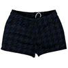 Blue Navy And Black Houndstooth Shorty Short Gym Shorts 2.5" Inseam Made In USA by Tribe Lacrosse
