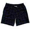 Blue Navy And Black Houndstooth Swim Shorts 7" Made In USA by Tribe Lacrosse
