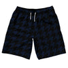 Blue Navy And Black Houndstooth 10" Swim Shorts Made In USA by Tribe Lacrosse