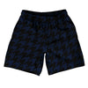 Blue Navy And Black Houndstooth Athletic Running Fitness Exercise Shorts 7" Inseam Shorts Made In USA by Tribe Lacrosse
