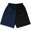 Blue Navy And Black Quad Color Basketball Practice Shorts Made In USA by Tribe Lacrosse