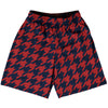 Blue Navy And Red Dark Houndstooth Basketball Practice Shorts Made In USA by Tribe Lacrosse