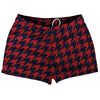 Blue Navy And Red Dark Houndstooth Shorty Short Gym Shorts 2.5" Inseam Made In USA by Tribe Lacrosse