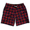 Blue Navy And Red Dark Houndstooth Swim Shorts 7" Made In USA by Tribe Lacrosse