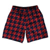 Blue Navy And Red Dark Houndstooth Soccer Shorts Made In USA by Tribe Lacrosse
