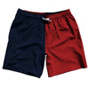 Blue Navy And Red Dark Quad Color Swim Shorts 7" Made In USA by Tribe Lacrosse