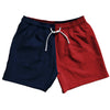 Blue Navy And Red Dark Quad Color 5" Swim Shorts Made In USA by Tribe Lacrosse
