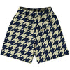 Blue Navy And Vegas Gold Houndstooth Lacrosse Shorts Made In USA by Tribe Lacrosse