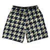Blue Navy And Vegas Gold Houndstooth Soccer Shorts Made In USA by Tribe Lacrosse