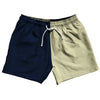 Blue Navy And Vegas Gold Quad Color 5" Swim Shorts Made In USA by Tribe Lacrosse