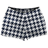 Blue Navy And White Houndstooth Shorty Short Gym Shorts 2.5" Inseam Made In USA by Tribe Lacrosse