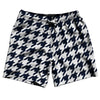 Blue Navy And White Houndstooth Swim Shorts 7" Made In USA by Tribe Lacrosse