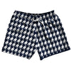 Blue Navy And White Houndstooth 5" Swim Shorts Made In USA by Tribe Lacrosse