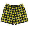 Blue Navy And Yellow Bright Houndstooth Rugby Shorts Made In USA by Tribe Lacrosse