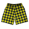 Blue Navy And Yellow Bright Houndstooth Soccer Shorts Made In USA by Tribe Lacrosse