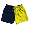 Blue Navy And Yellow Bright Quad Color 5" Swim Shorts Made In USA by Tribe Lacrosse