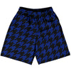 Blue Royal And Black Houndstooth Basketball Practice Shorts Made In USA by Tribe Lacrosse