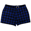 Blue Royal And Black Houndstooth Shorty Short Gym Shorts 2.5" Inseam Made In USA by Tribe Lacrosse