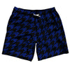 Blue Royal And Black Houndstooth Swim Shorts 7" Made In USA by Tribe Lacrosse