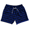 Blue Royal And Black Houndstooth 5" Swim Shorts Made In USA by Tribe Lacrosse