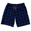 Blue Royal And Black Houndstooth 10" Swim Shorts Made In USA by Tribe Lacrosse