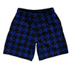 Blue Royal And Black Houndstooth Athletic Running Fitness Exercise Shorts 7" Inseam Shorts Made In USA by Tribe Lacrosse