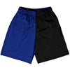 Blue Royal And Black Quad Color Basketball Practice Shorts Made In USA by Tribe Lacrosse