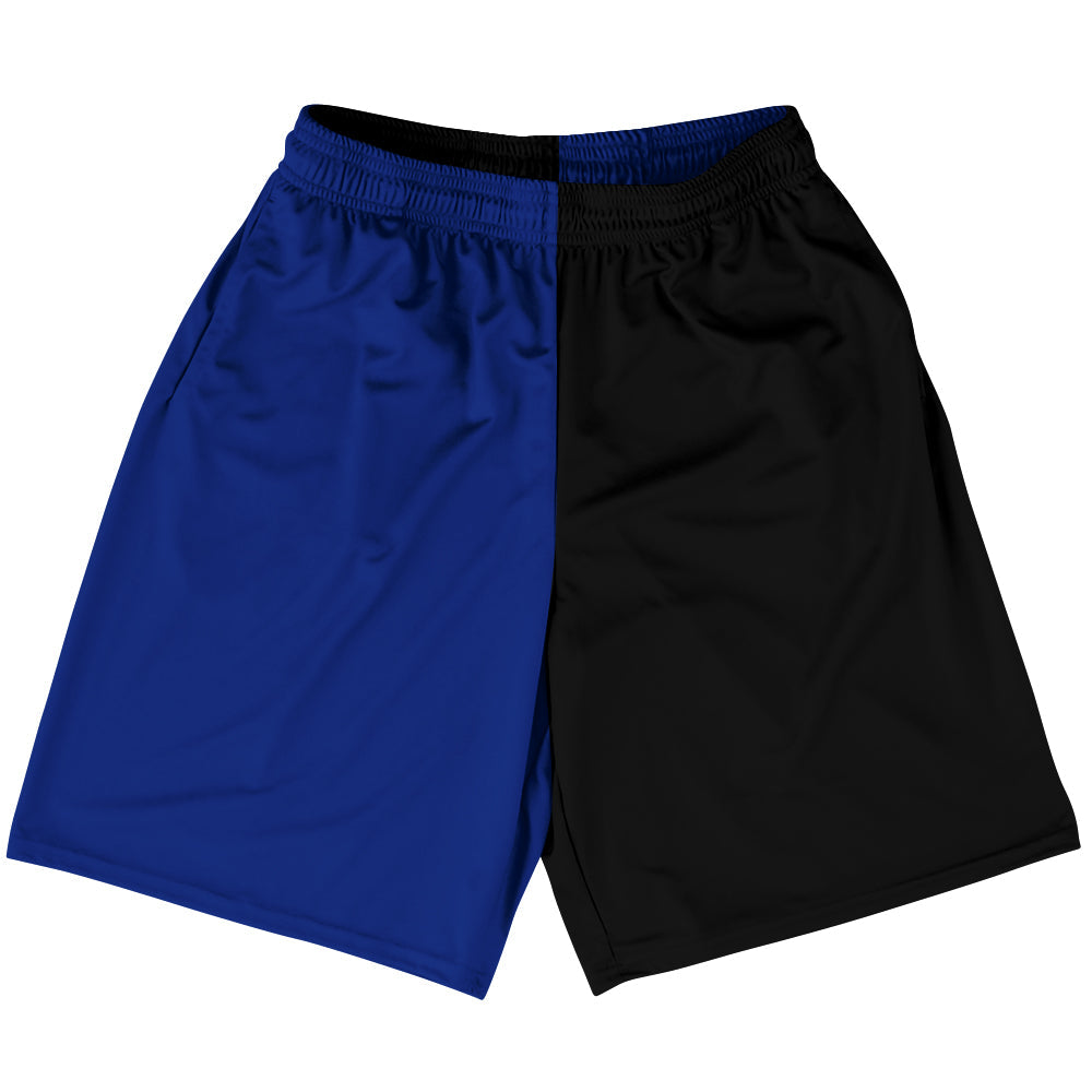 Blue Royal And Black Quad Color Lacrosse Shorts Made In USA by Tribe Lacrosse