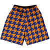 Blue Royal And Tennessee Orange Houndstooth Basketball Practice Shorts Made In USA by Tribe Lacrosse