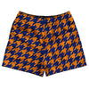 Blue Royal And Tennessee Orange Houndstooth Rugby Shorts Made In USA by Tribe Lacrosse