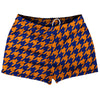 Blue Royal And Tennessee Orange Houndstooth Shorty Short Gym Shorts 2.5" Inseam Made In USA by Tribe Lacrosse