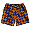 Blue Royal And Tennessee Orange Houndstooth Swim Shorts 7" Made In USA by Tribe Lacrosse