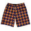 Blue Royal And Tennessee Orange Houndstooth 10" Swim Shorts Made In USA by Tribe Lacrosse