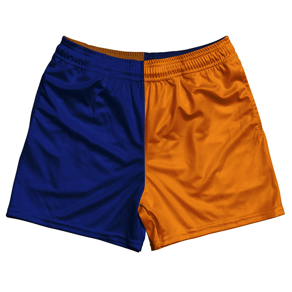 Blue Royal And Tennessee Orange Quad Color Rugby Shorts Made In USA by Tribe Lacrosse