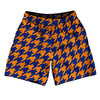 Blue Royal And Tennessee Orange Houndstooth Athletic Running Fitness Exercise Shorts 7" Inseam Shorts Made In USA by Tribe Lacrosse