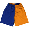 Blue Royal And Tennessee Orange Quad Color Lacrosse Shorts Made In USA by Tribe Lacrosse