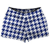 Blue Royal And White Houndstooth Shorty Short Gym Shorts 2.5" Inseam Made In USA by Tribe Lacrosse